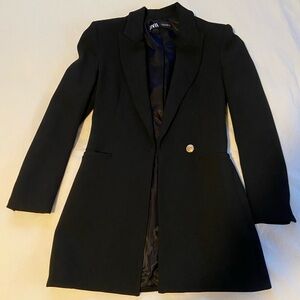 Zara Long Blazer Black